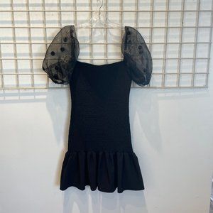 BCBG Black Dress with Organza Sleeves
